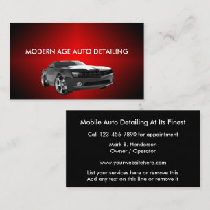 Auto Detailing Services Appointment Card