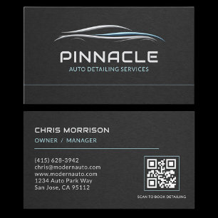 Auto Detailing Services QR Code Professional Business Card