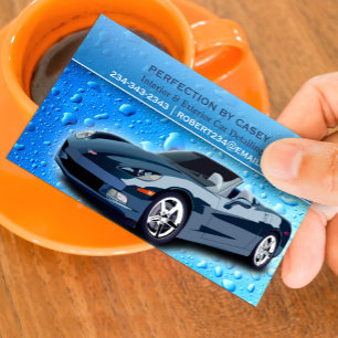 Auto Detailing Water Drops Business Card
