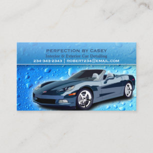 Auto Detailing Water Drops Business Card