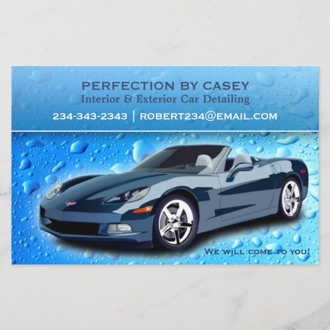 Auto Detailing Water Drops Flyer (Front)