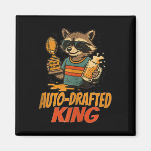 Auto-drafted King Lazy Fantasy Football Winner Rac Magnet