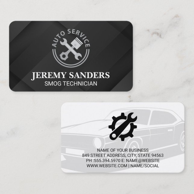 Auto Fix Logo | Car Services Industry  Business Card (Front/Back)