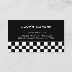 Auto Garage Business Card Racing Blue