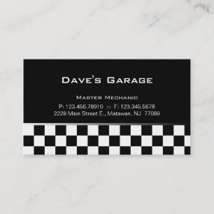 Auto Garage Business Card Racing Grey