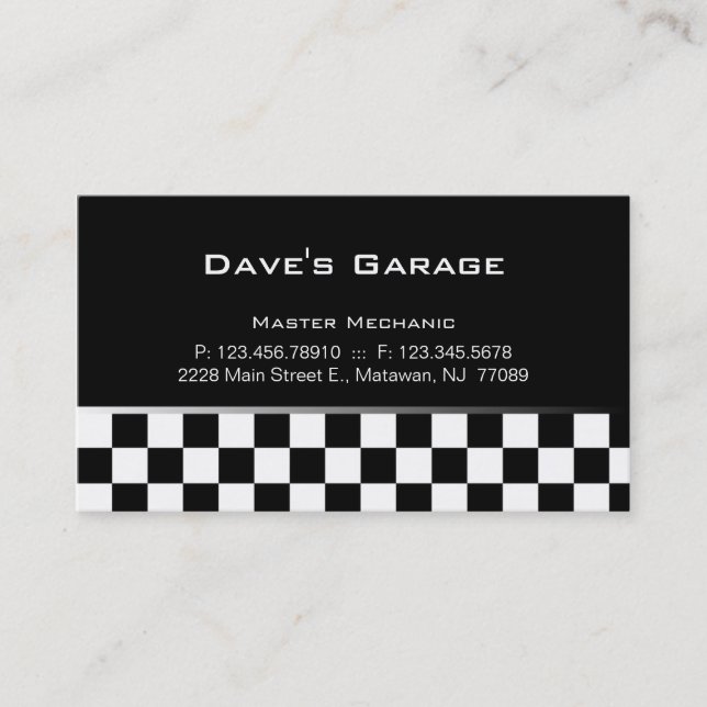 Auto Garage Business Card Racing Grey (Front)