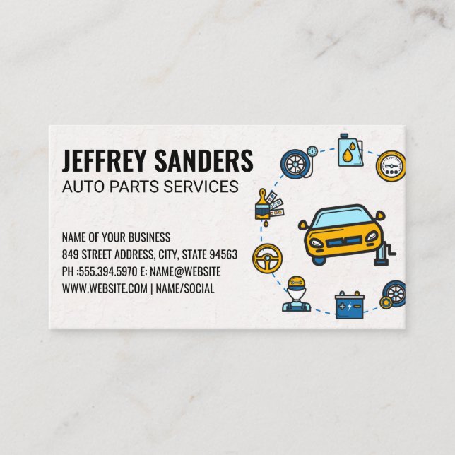 Auto Garage | Parts and Service Repair Business Card (Front)