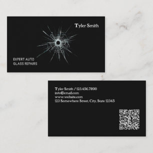 Auto Glass Repair Premium QR Business Card