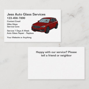 Auto Glass Repair Replace Service Business Card
