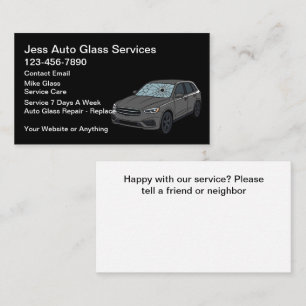 Auto Glass Repair Replace Service Business Card