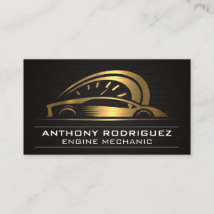 Auto Gold Metallic Logo Business Card