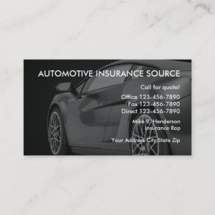 Auto Insurance Agent Business Cards