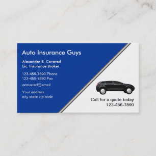 Auto Insurance Business Cards
