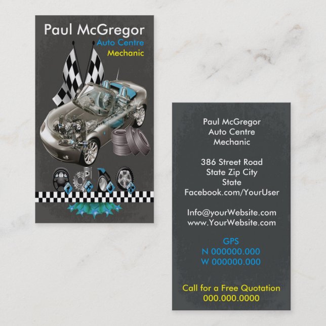Auto It centers/Mechanic Business Card (Front/Back)