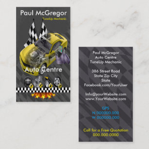 Auto It centers/TuneUp Mechanic Business Card