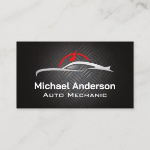 Auto Logo   Car Services   Steel Metallic Business Card