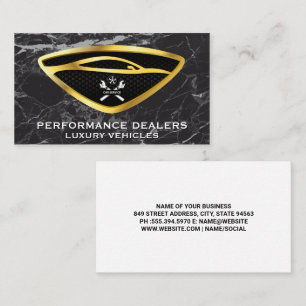 Auto Logo   Gold Metallic   Marble Business Card