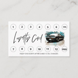 *~*  Auto Lube Car Wash  QR LOGO Rewards Thank you Loyalty Card