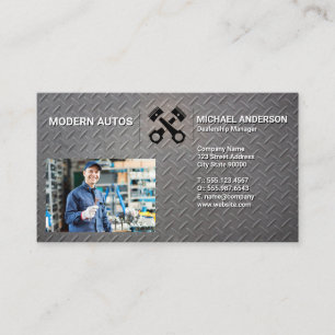 Auto Maintenance   Mechanic   Steel   Auto Service Business Card
