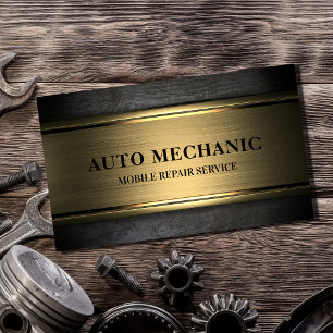 Auto Mechanic Automotive Repair Service Metal Business Card