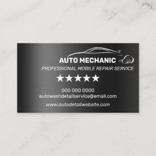 Auto Mechanic Automotive Repair Service Metal Business Card