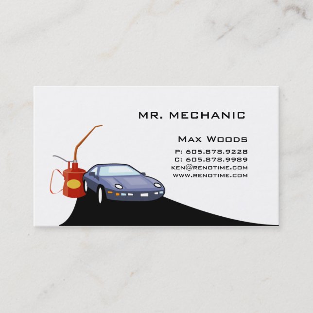 Auto Mechanic Business Card (Front)