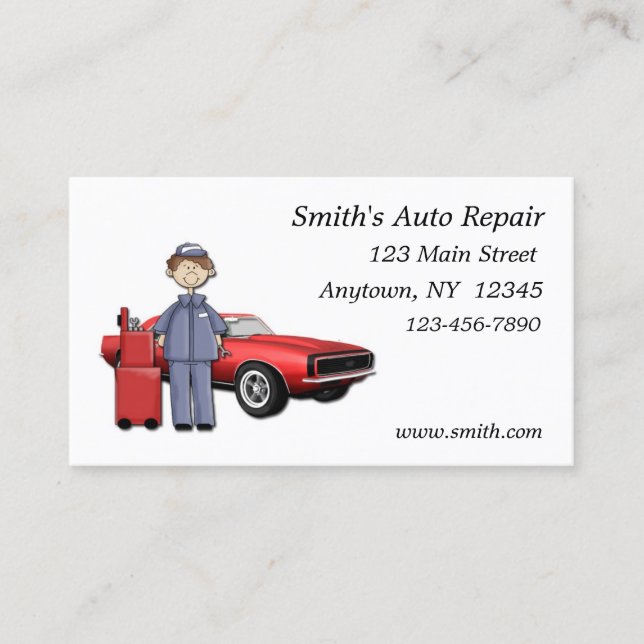 Auto Mechanic Business Card (Front)