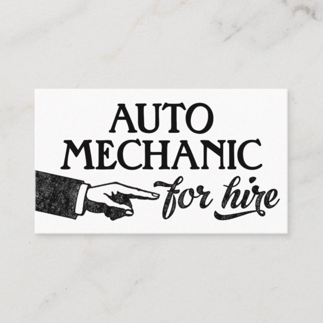 Auto Mechanic Business Cards - Cool Vintage (Front)
