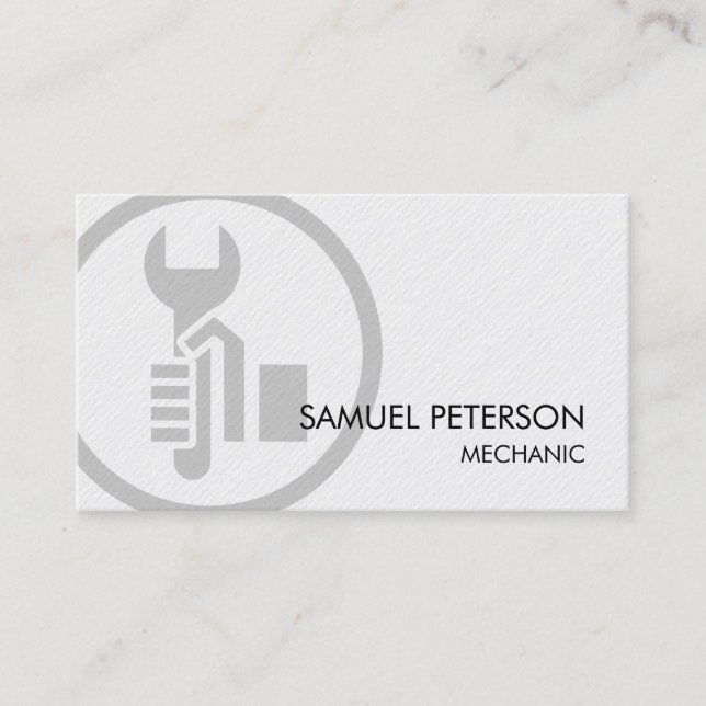 Auto Mechanic Car Wrench Icon Business Card (Front)