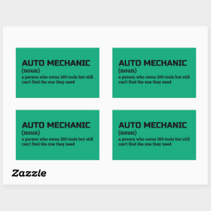 Auto Mechanic Definition Car Repair Humour Rectangular Sticker