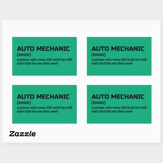 Auto Mechanic Definition Car Repair Humour Rectangular Sticker (Sheet)