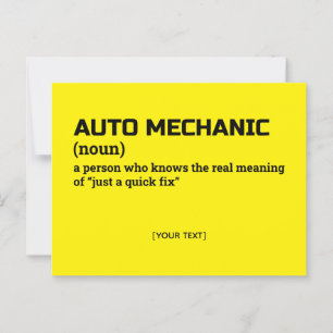 Auto Mechanic Definition Humour Gift Postcard