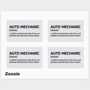 Auto Mechanic Funny Definition Gift Rectangular Sticker