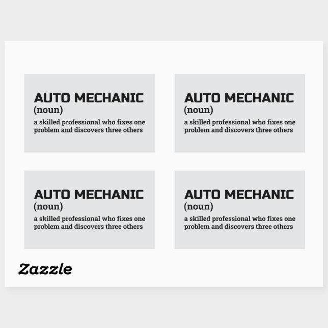 Auto Mechanic Funny Definition Gift Rectangular Sticker (Sheet)