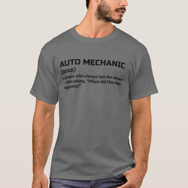 Auto Mechanic Funny Definition Tee (Front)