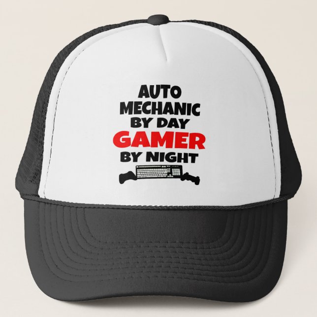Auto Mechanic Gamer Trucker Hat (Front)
