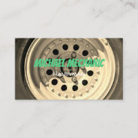 Auto Mechanic Grunge Tire Photo Business Card 
