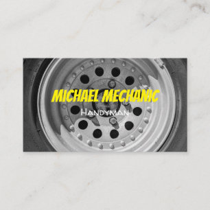 Auto Mechanic Grunge Tire Photo Business Card