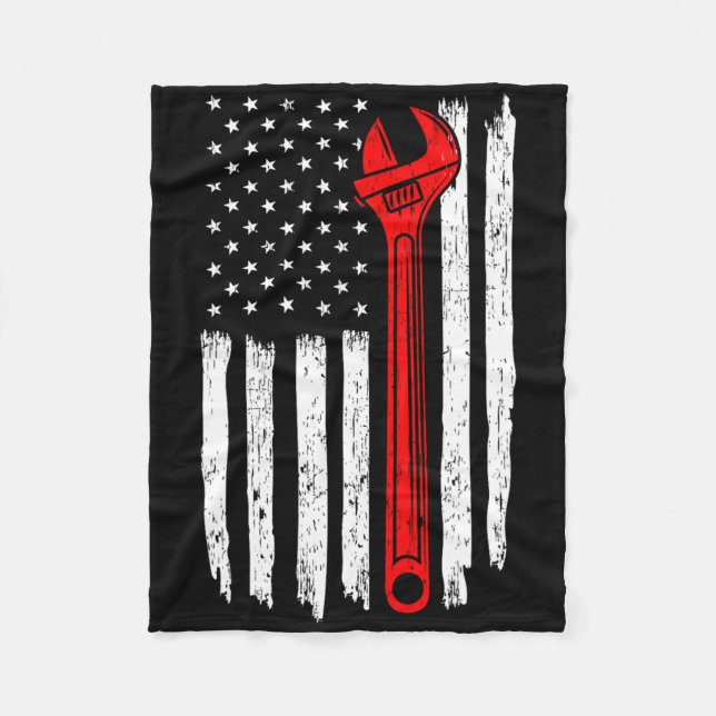 Auto Mechanic Independence Day Patriotic Tech Auto Fleece Blanket (Front)
