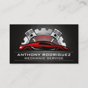 Auto Mechanic   Pistons   Gear Business Card