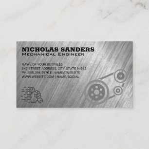 Auto Mechanic Pulleys and Wrench Car Repair Business Card