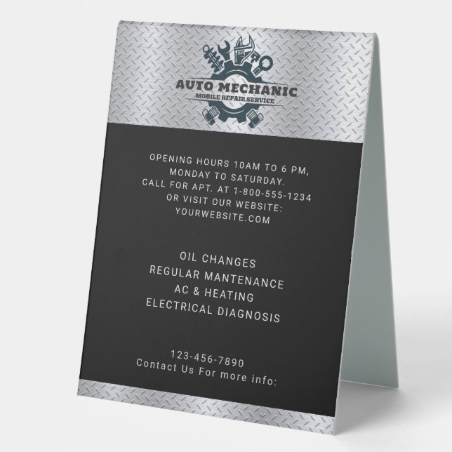 Auto Mechanic Repair Automotive Service Business  (Front)