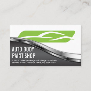 Auto Mechanic Shop   Stylized Car Service Icons Business Card