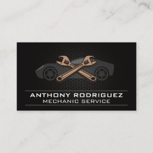 Auto Mechanic   Sports Car Wrenches Icon Business Card
