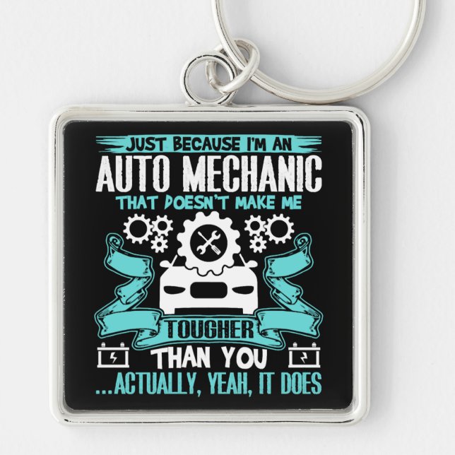 Auto Mechanic T Shirt Key Ring (Front)