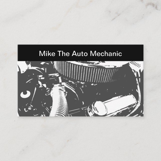Auto Mechanic Theme Business Card (Front)