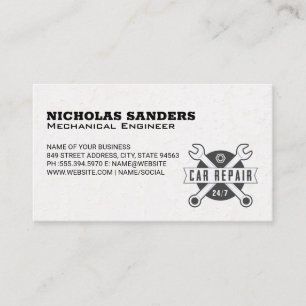 Auto Mechanic   Wrench Logo   Car Services Business Card