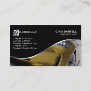 Auto Mechanic Yellow Car Automotive Business Card