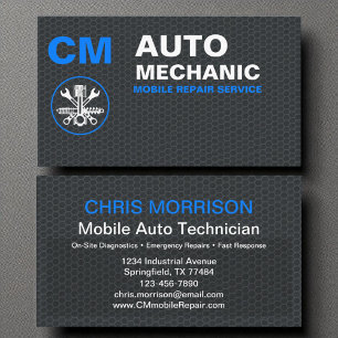 Auto Mobile Mechanic Car Repair Services  Business Card
