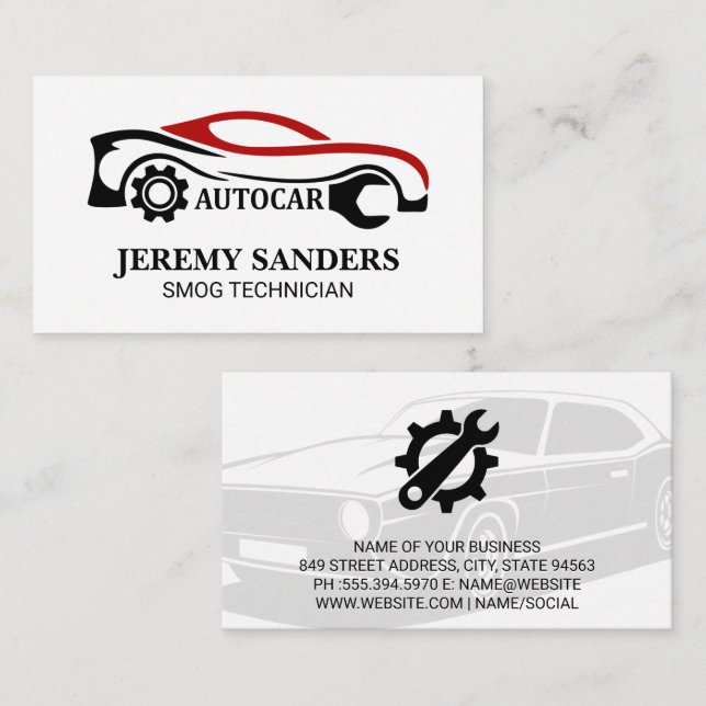Auto Modern Logo | Car Services Industry Business Card (Front/Back)